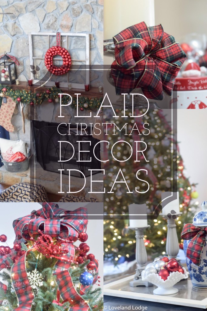 Farmhouse and traditional Christmas decorating ideas with red and green plaid 