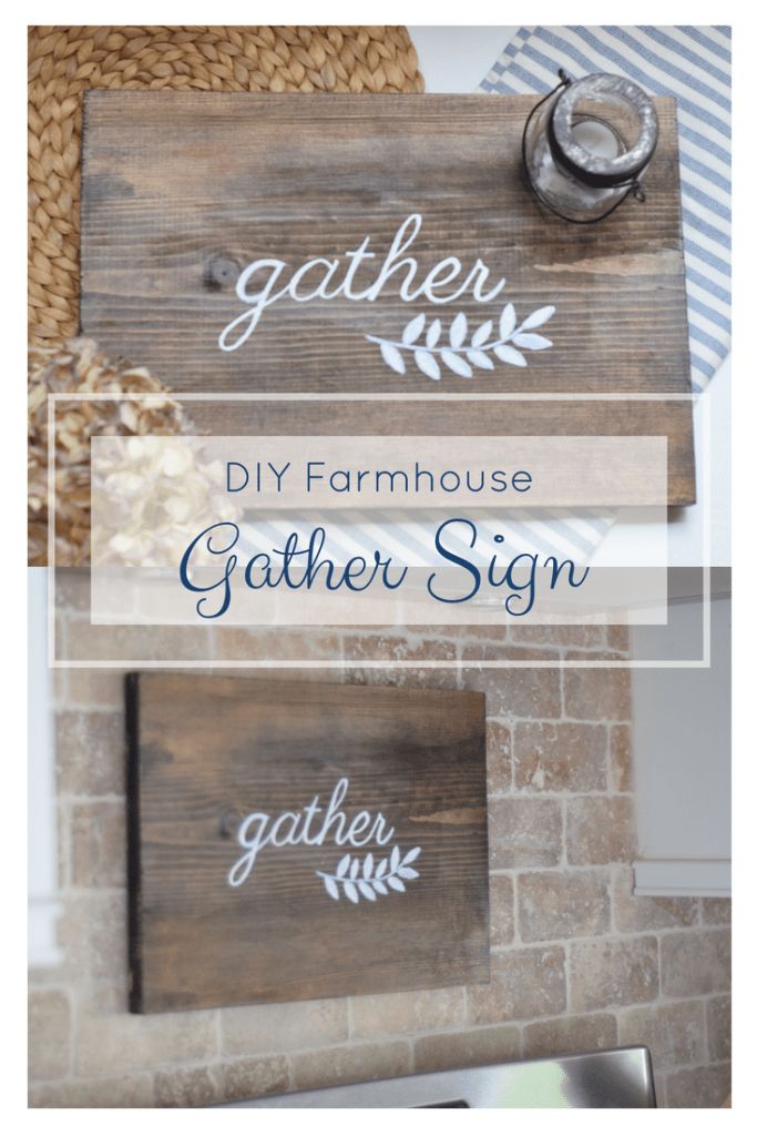 DIY Gather Sign. Easy tutorial to create your own farmhouse sign for fall