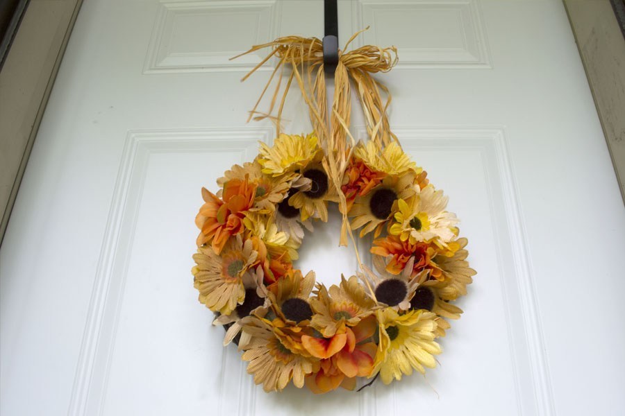 Floral Dollar Tree Wreath via North Country Nest